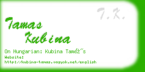 tamas kubina business card